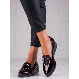 W. Potocki Lakierowane półbuty W.Potocki bordowe czerwone 1