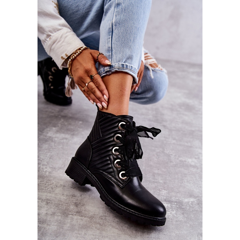 PG1 Pikowane Botki Z Ociepleniem Czarne Torino 1