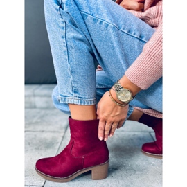 Botki na kauczukowym obcasie Linzi Wine czerwone 2