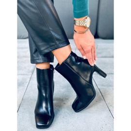 Botki na obcasie Madison Black Pu czarne 2