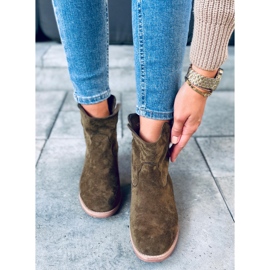 Botki na ukrytym koturnie Deer Green zielone 2