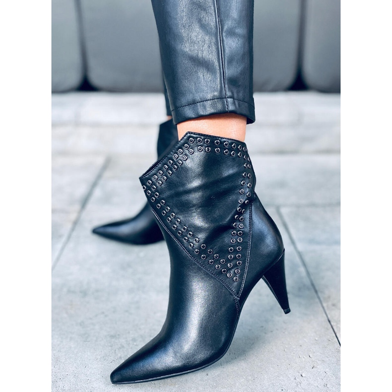 Botki na szpilce Girme Black czarne 1