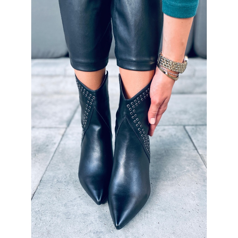 Botki na szpilce Girme Black czarne 2