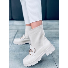 Botki skarpetkowa cholewka Tone Beige beżowy 1