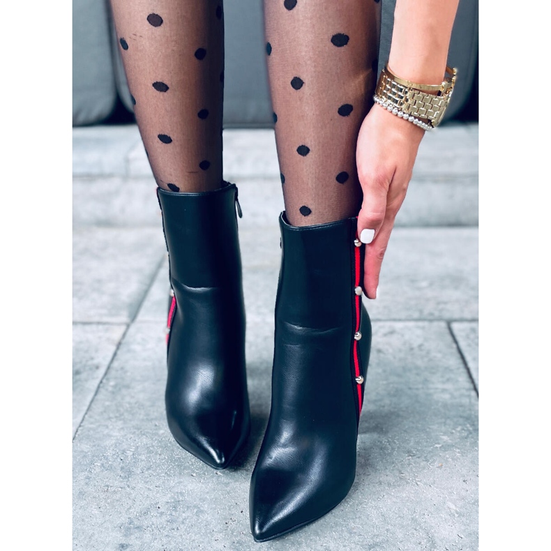 Botki na obcasie Keli Black czarne 2