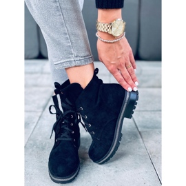 Botki sznurowane Bing Black czarne 2
