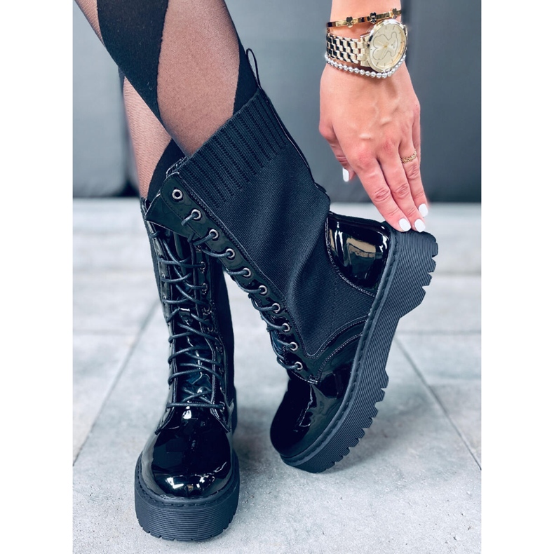 Workery skarpetkowa cholewka Soks Black czarne 1