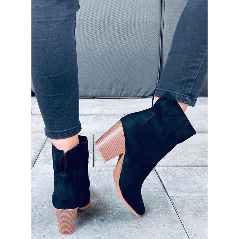 Botki na obcasie Martin Black czarne 1