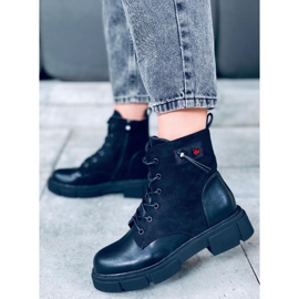 Botki na grubej podeszwie Provo Black czarne 2