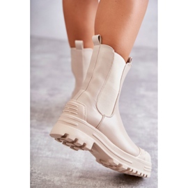 PG1 Klasyczne Wysokie Workery Botki Beżowe Bassti beżowy 2