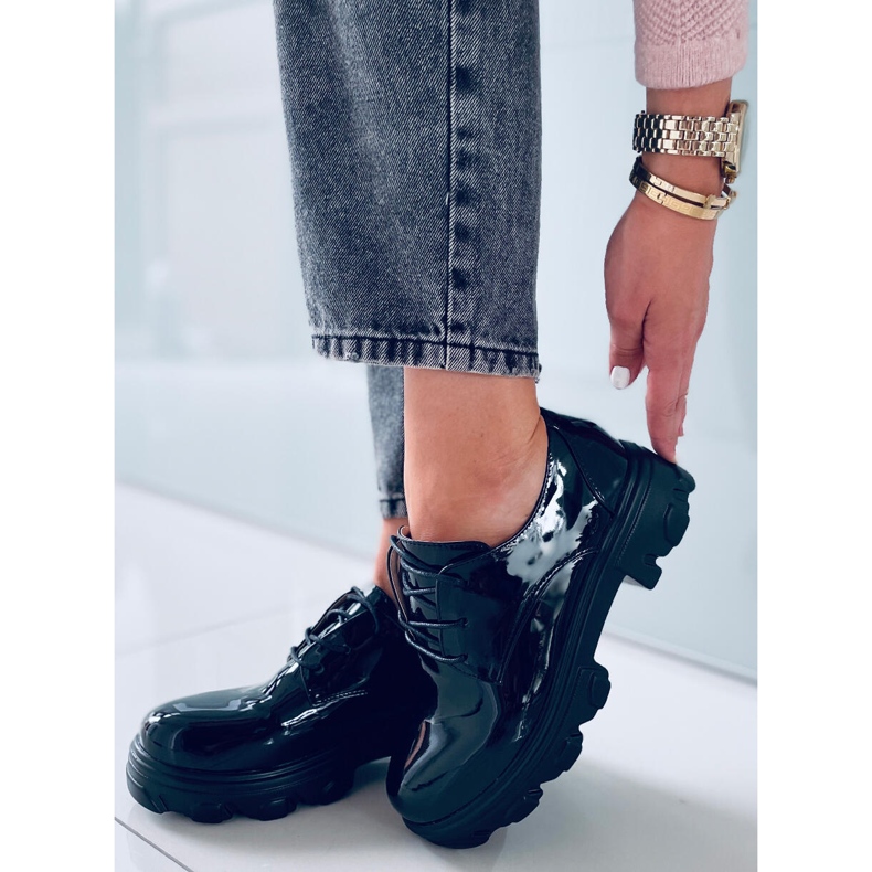 PA1 Mokasyny na wysokiej podeszwie Pragma Black czarne 1