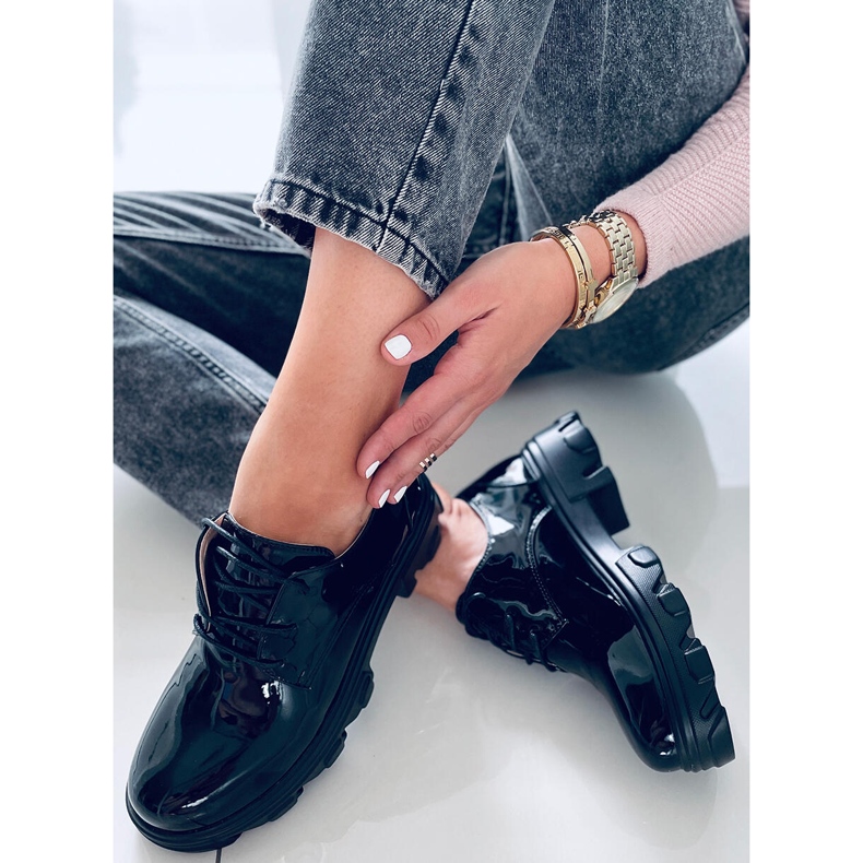 PA1 Mokasyny na wysokiej podeszwie Pragma Black czarne 2