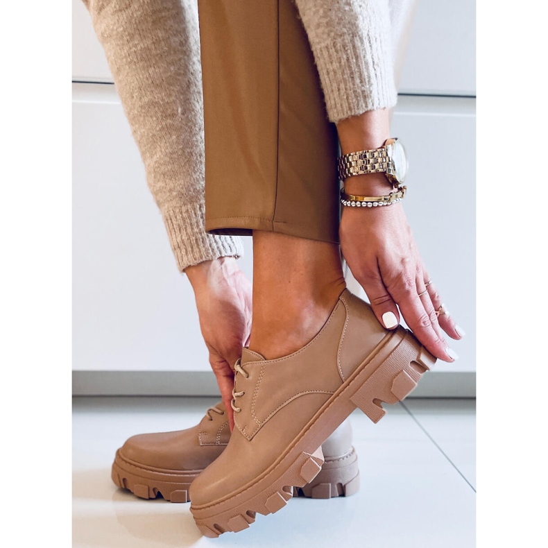 PA1 Mokasyny sznurowane Tekla Khaki beżowy 2