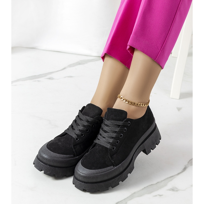 Czarne sneakersy na platformie Dearth 1