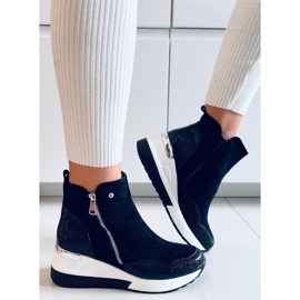 PA1 Botki na koturnie Micah Black czarne 2