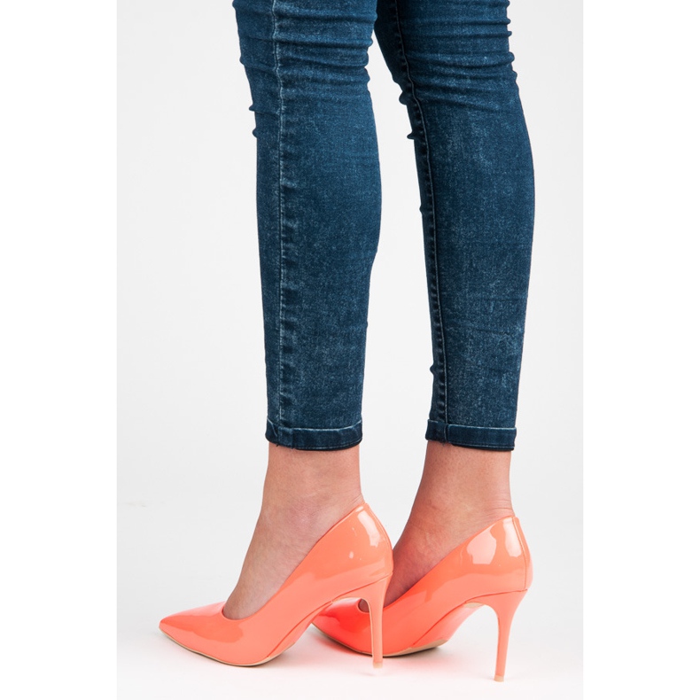 Vices Lakierowane szpilki pomarańczowe 2