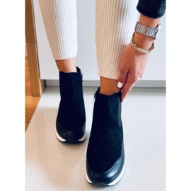 Botki na koturnie Byers Negro czarne 2