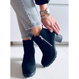 Botki na obcasie Sadie Black Suede czarne 1