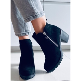Botki na obcasie Sadie Black Suede czarne 2