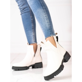 W. Potocki Kremowe workery damskie z wycięciem Potocki wielokolorowe 1