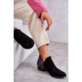 Skórzane Botki Maciejka Z Cętkami 04091-39 Czarne wielokolorowe 1