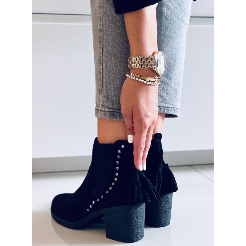 Botki na obcasie Logue Black czarne 1