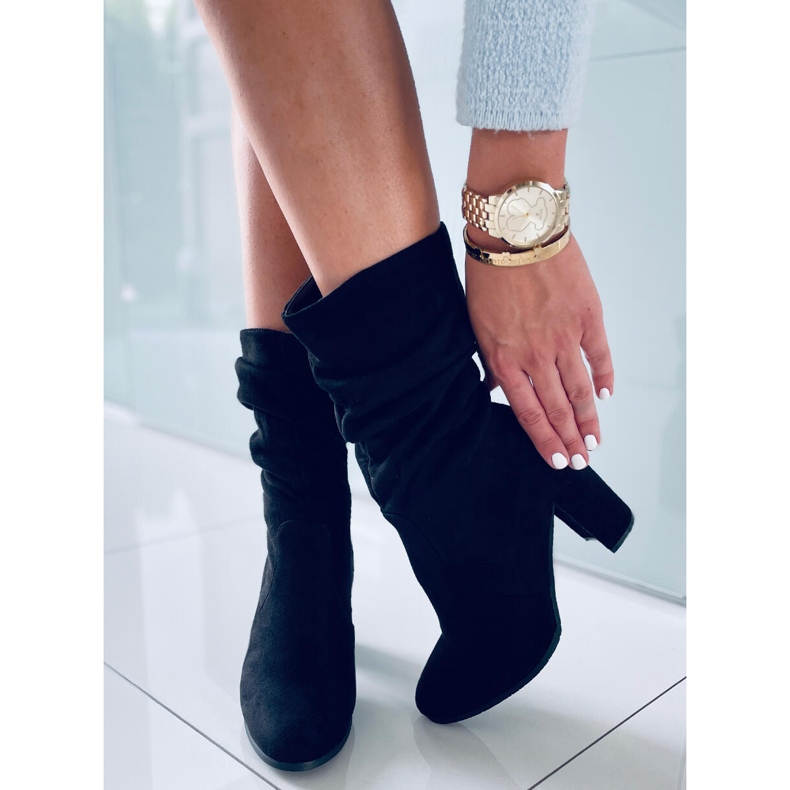 Botki na obcasie Pola Black czarne 1