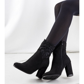 Czarne botki na obcasie Onryx 2