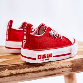 Dziecięce Materiałowe Trampki Big Star KK374051 Czerwone 3