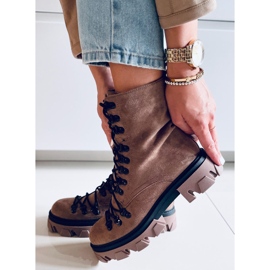 Botki sznurowane workery Conor Khaki brązowe 1