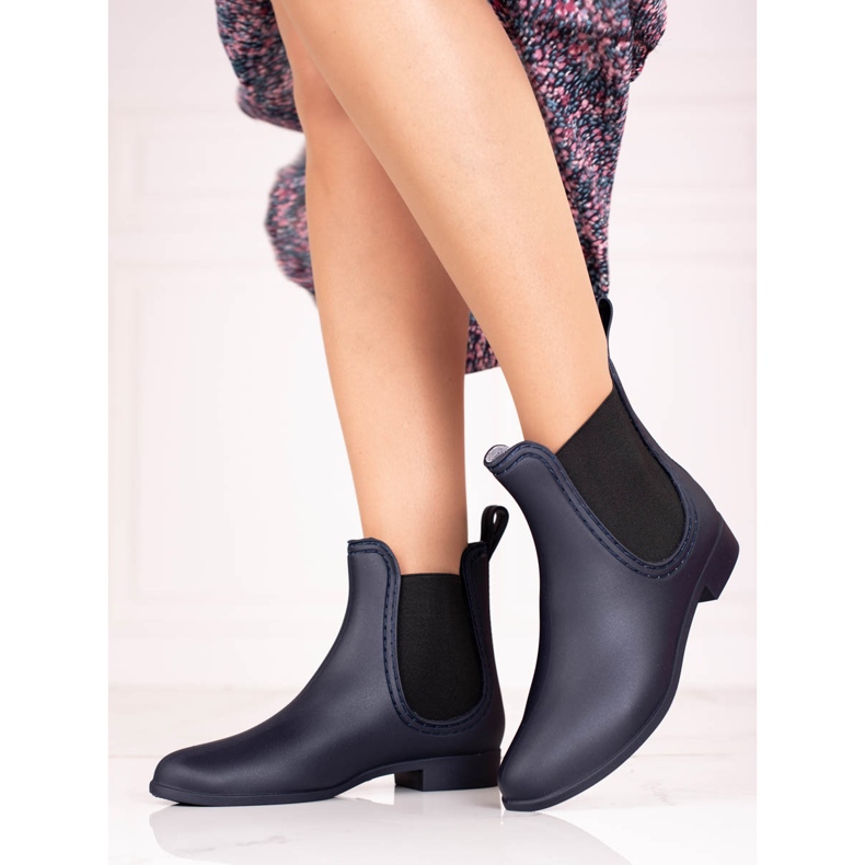 Matowe kalosze damskie Shelovet granatowe 1