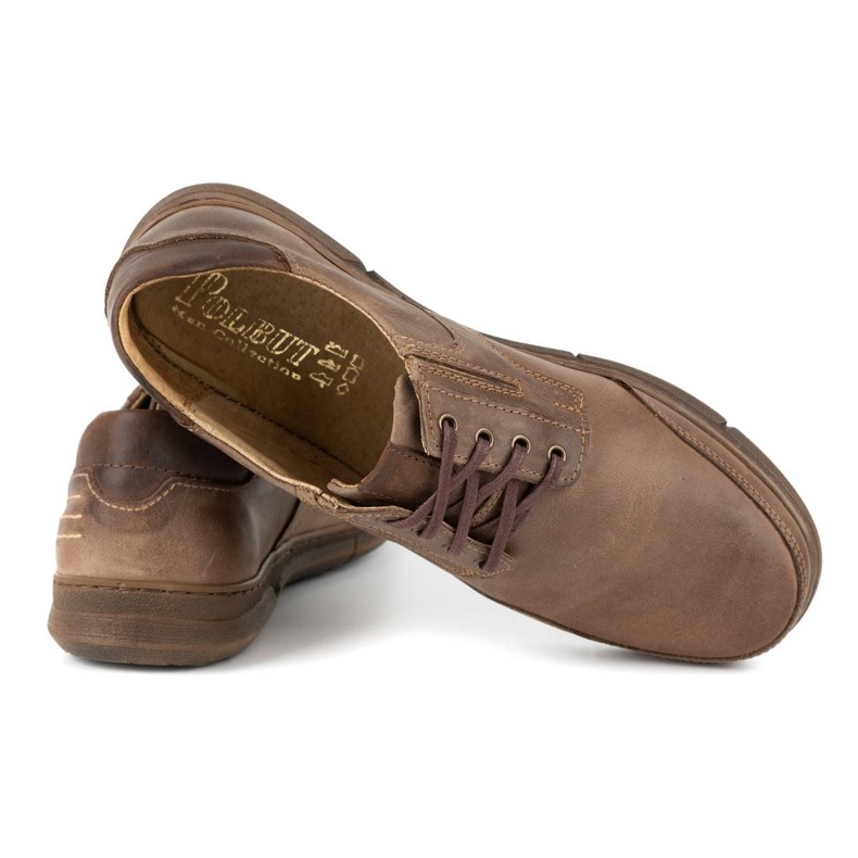 Polbut Buty męskie casual J55 brązowe 4
