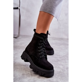 PG1 Zamszowe Ocieplane Botki Workery Czarne Darvin 1