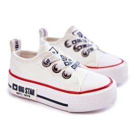 Dziecięce Skórzane Trampki Big Star KK374040 Białe 6