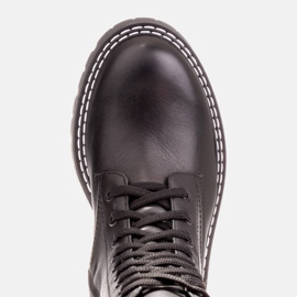 Marco Shoes Trapery sznurowane na obszywanym spodzie czarne 5
