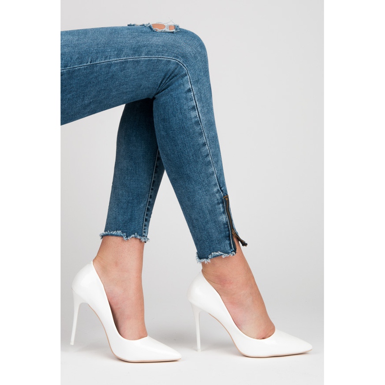 Comer Białe Lakierowane Szpilki 2