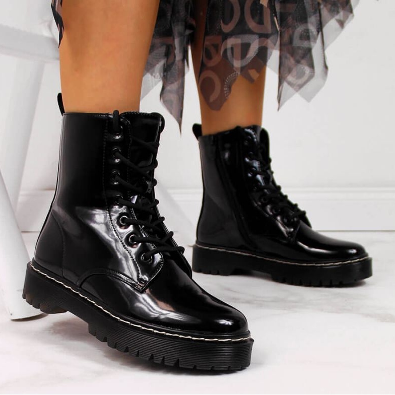 Glany ocieplane lakierowane Vinceza W JAN55A czarne 2