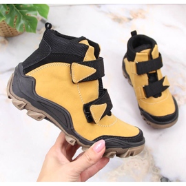 Trzewiki chłopięce ocieplane na rzep camel Kornecki 6394 brązowe 1