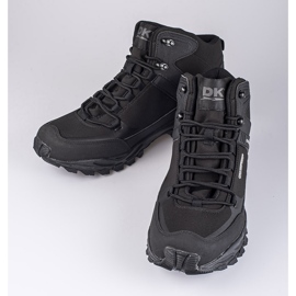 Sznurowane buty trekkingowe męskie DK z wysoką cholewką czarne 2