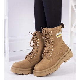 Beżowe matowe traperki Cofer beżowy 1