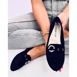 Mokasyny damskie Arun Black czarne 1