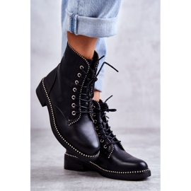 PG1 Damskie Botki Z Ćwiekami Czarne Rostill 2