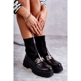 FE1 Damskie Botki Ze Skarpetą Wsuwane Czarne Sofia 2