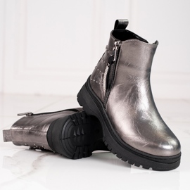 W. Potocki Trzewiki dla dziewczynki Potocki srebrne srebrny 1