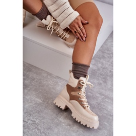 PS1 Ocieplane Botki Trapery Beżowo-Brązowe Settimo beżowy wielokolorowe 2