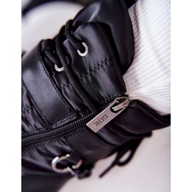 Damskie Botki Śniegowce Z Łańcuchem GOE KK2N4018 Czarne 2