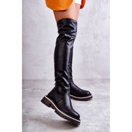 Skórzane Kozaki Za Kolano GOE KK2N4024 Czarne 1