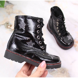 Botki dziewczęce lakierowane ocieplane Kornecki 6216 czarne 1