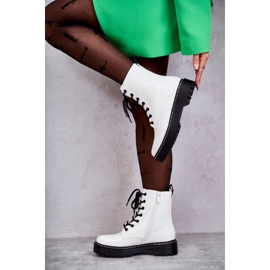 S.Barski Botki Damskie Trapery Białe Kognito 1