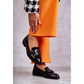 Vinceza Modne Lakierowane Półbuty Loafery Czarne Trine 2